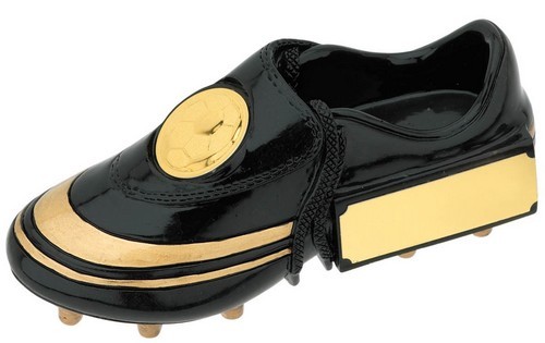 Voetbal VO-24 Schoentje Zwart-Goud LAATSTE 4 OP=OP!!